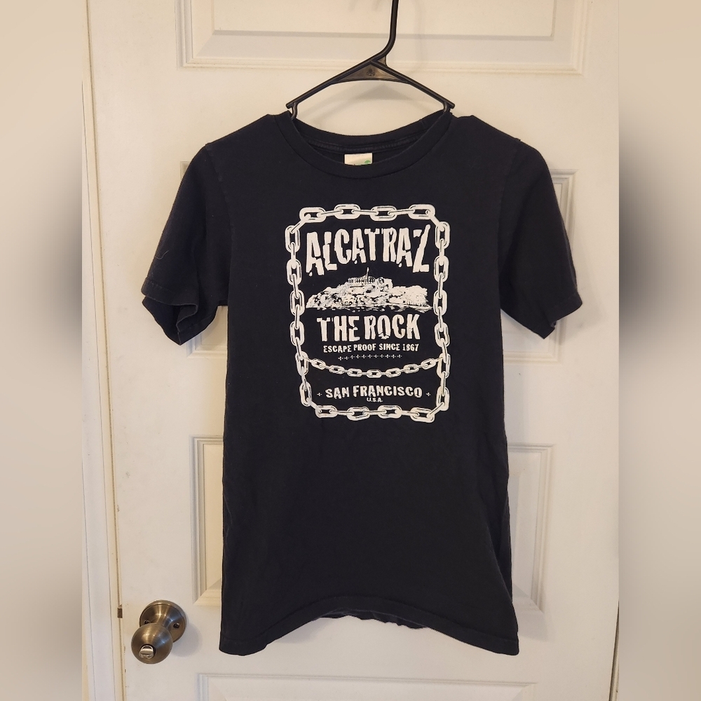 Womens Alcatraz The Rock San Francisco Black Short Sleeve T Shirt Size S #QQ1027
